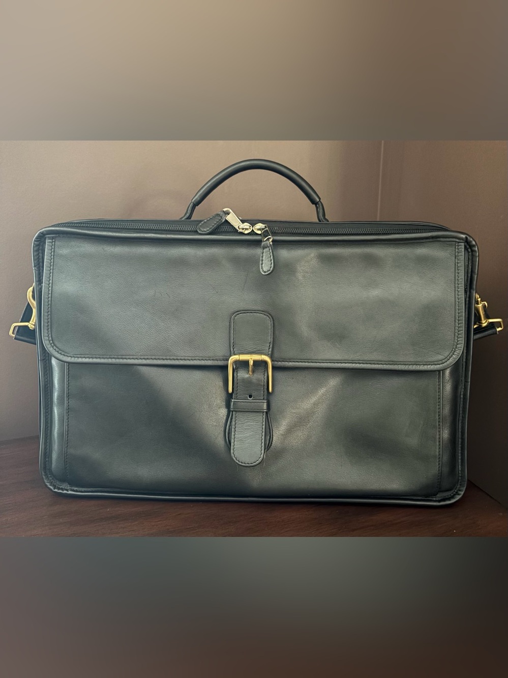 AUTHENTIC VINTAGE MENS GORGEOUS CLASSIC BLACK LEATHER COACH BRIEFCASE